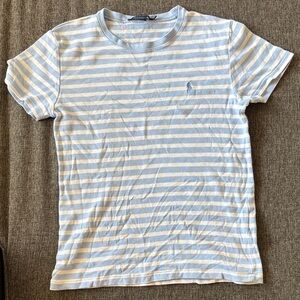 Polo Ralph Lauren Light Blue and White Striped Tee